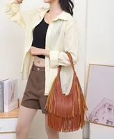 Long Tassels Women handbag Fashion Shoulder Bags for ladies hand bag Soft PU leather casual hobos armpit bag female Tote - Image 5