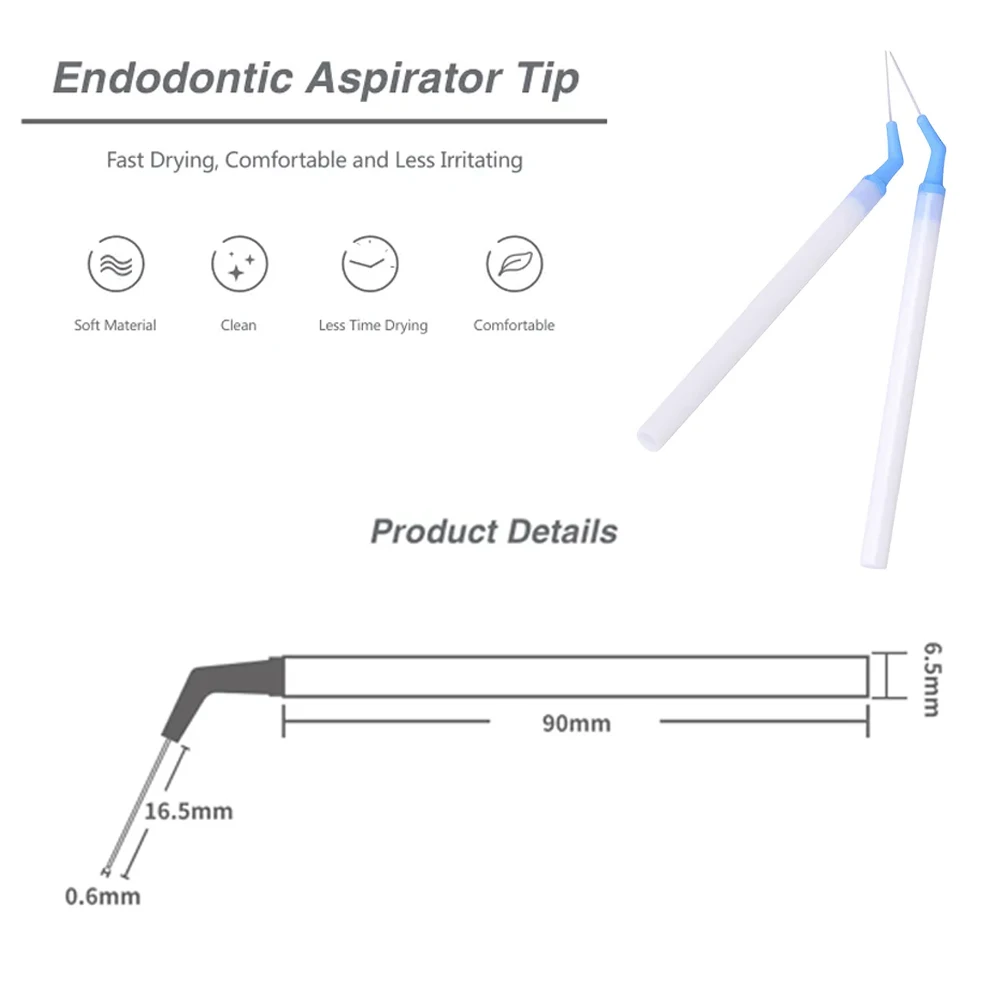 Cotisen Dental Endodontic Aspirator Tips Disposable Saliva Ejectors Soft Flexible Multi Directional Surgical Tip 20Pcs Dentistry