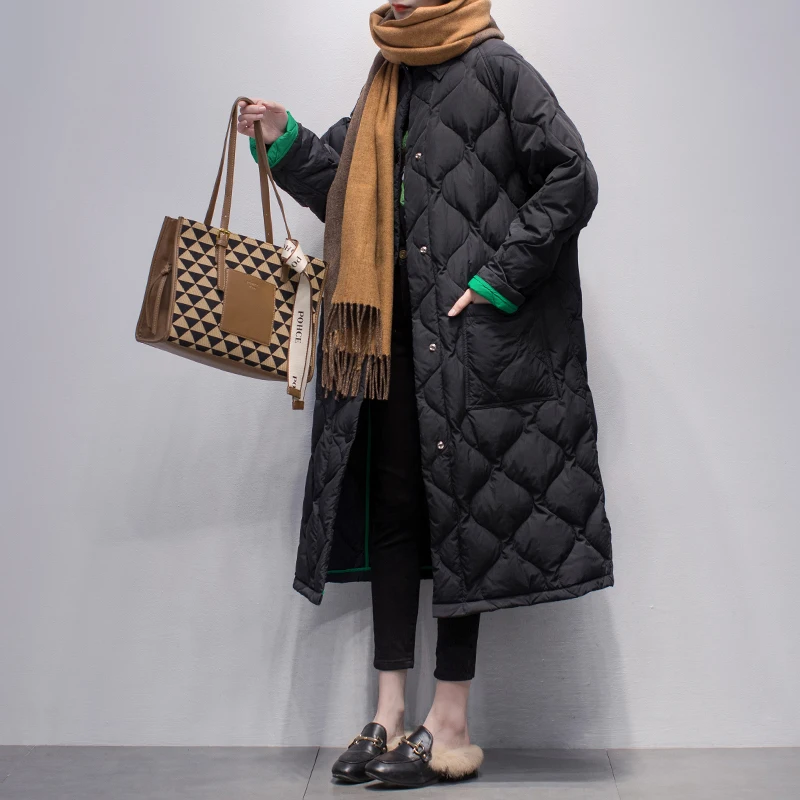

Women Solid Color Detachable Winter Puffer Jackets 2023 Hooded Duck Down Coats Fashion Office Lady Long Duck Down Coats X107