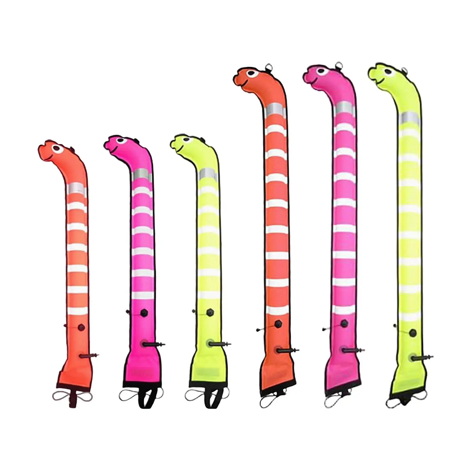 Surface Marker Buoy SMB Diving Equipment Waterproof Signal Tube Garden Eel for Scuba Divers Safety Dive Gear Reflective Strips