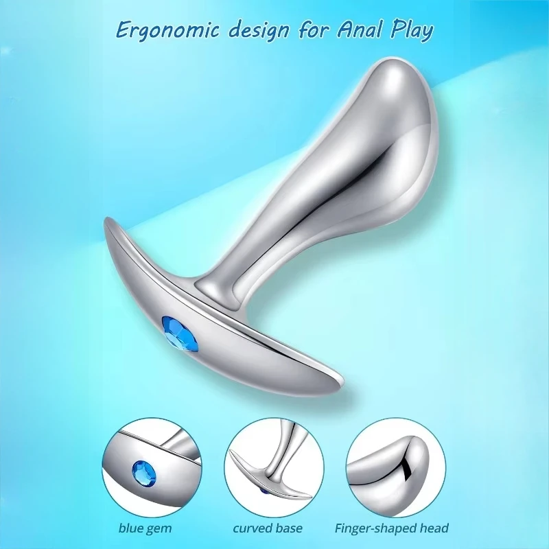 3 Size Metal Anal Plug Crystal Female Flirting Thumb Plug Anal Dilatation Butt Plug Prostatic Stimulation Sex Toys for Woman Man view 3