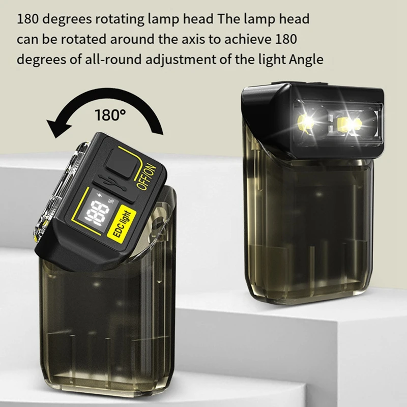 Portable LED High Bright Outdoor Multi-Function Rechargeable Head Light Running Light Outdoor Backpack Clip Walking Lamp