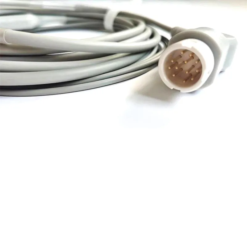 12-Pin 5-guide Clip Type Suitable for VM4VM6MP20MP30MP50 Monitors ECG Lead Cable