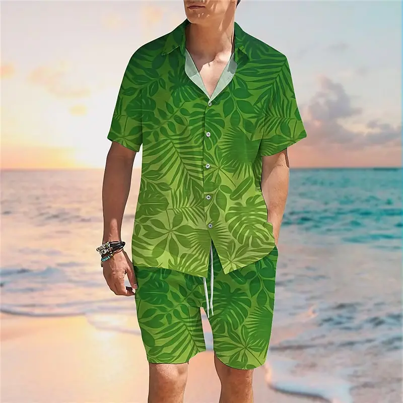 

Summer Fashion Floral 3D Print Men Shirt Sets Short Sleeve Shirt Oversized Casual Beach Shorts Streetwear Hawaiian Suits Clothes