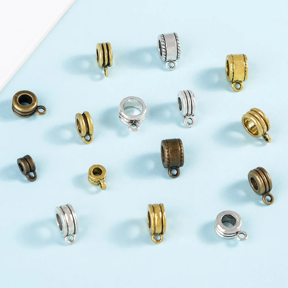 Accessori per gioielli fai-da-te in lega che posizionano accessori pendenti per bracciale con collana di perline rotonde a tre vie a strisce