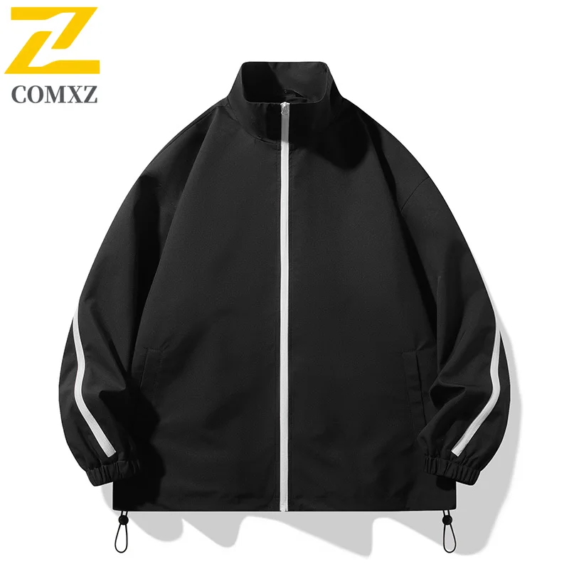 

Harajuku Street Jacket Men's Casual All-match Solid Color Waterproof Windproof Jackets Autumn 2025 Baseball stand collar Coat