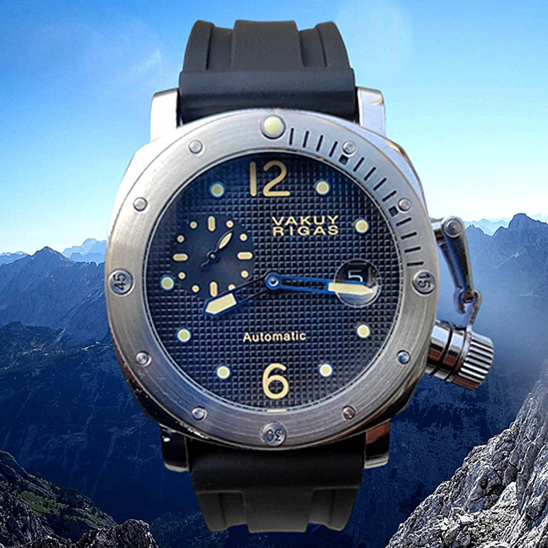 44mm Military Watch for Men Tianjin ST25 Automatic Mechanical Movement Waterproof Calendar Luminous Wristwatches Dropshipping