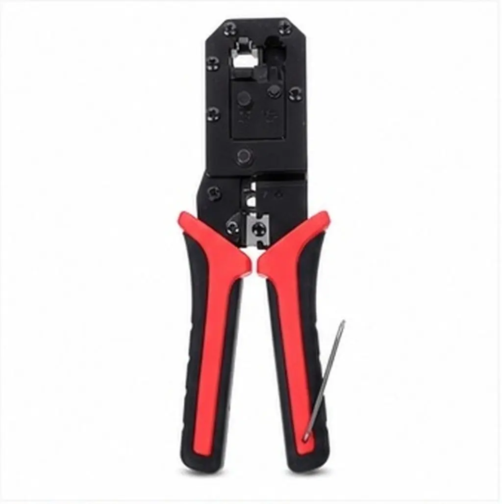 Universal Ethernet Crimping Tool with Pass-Through Design, Wire Stripper & Network Wiring Pliers