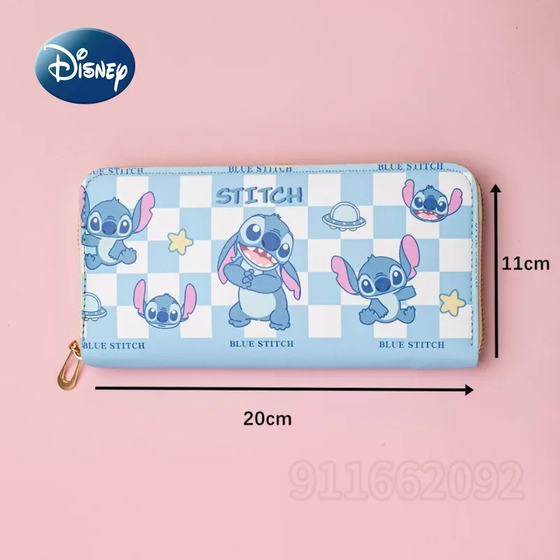 Disney Stitch New Long Wallet Cartoon Cute Women's Wallet Multiple Card Slots Fashionable Children's Wallet Large Capacity