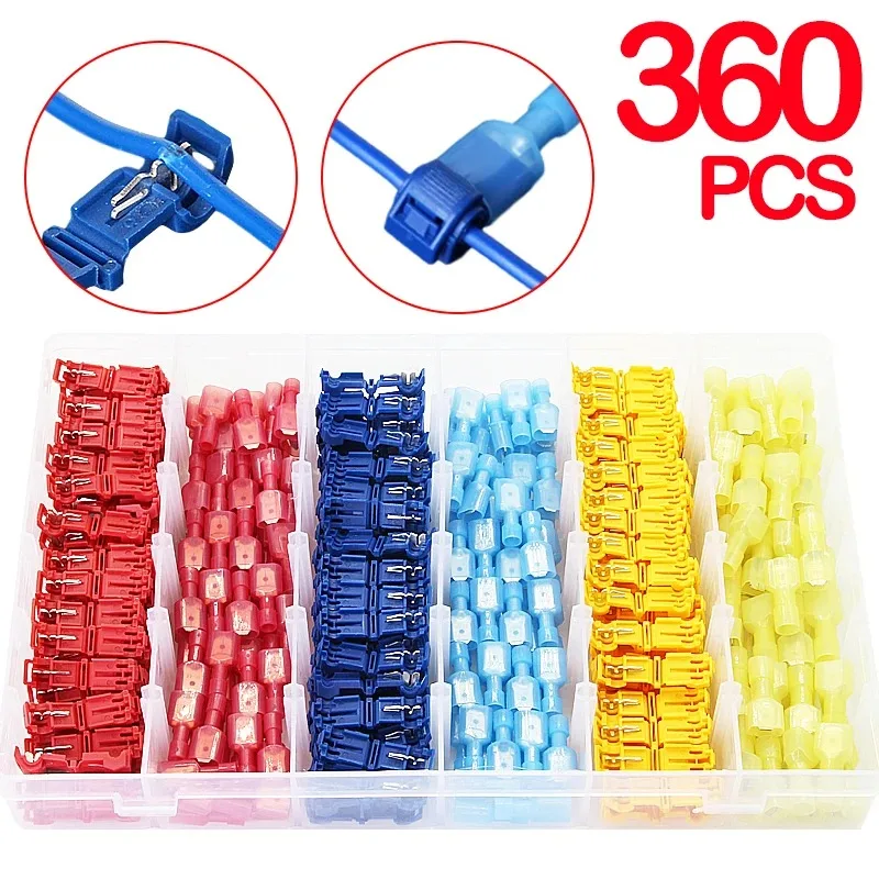 120/360pcs Quick Electrical Cable Connectors Snap Splice Lock Wire Terminal Crimp Wire Connector Waterproof Electric Connector