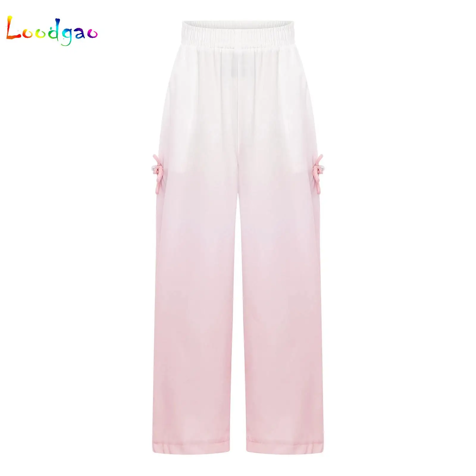 

Girls Wide Leg Pants Summer Thin Chinese Style Knot Mosquito Proof Quick Dry Children's Traditional Long Trousers for Kids
