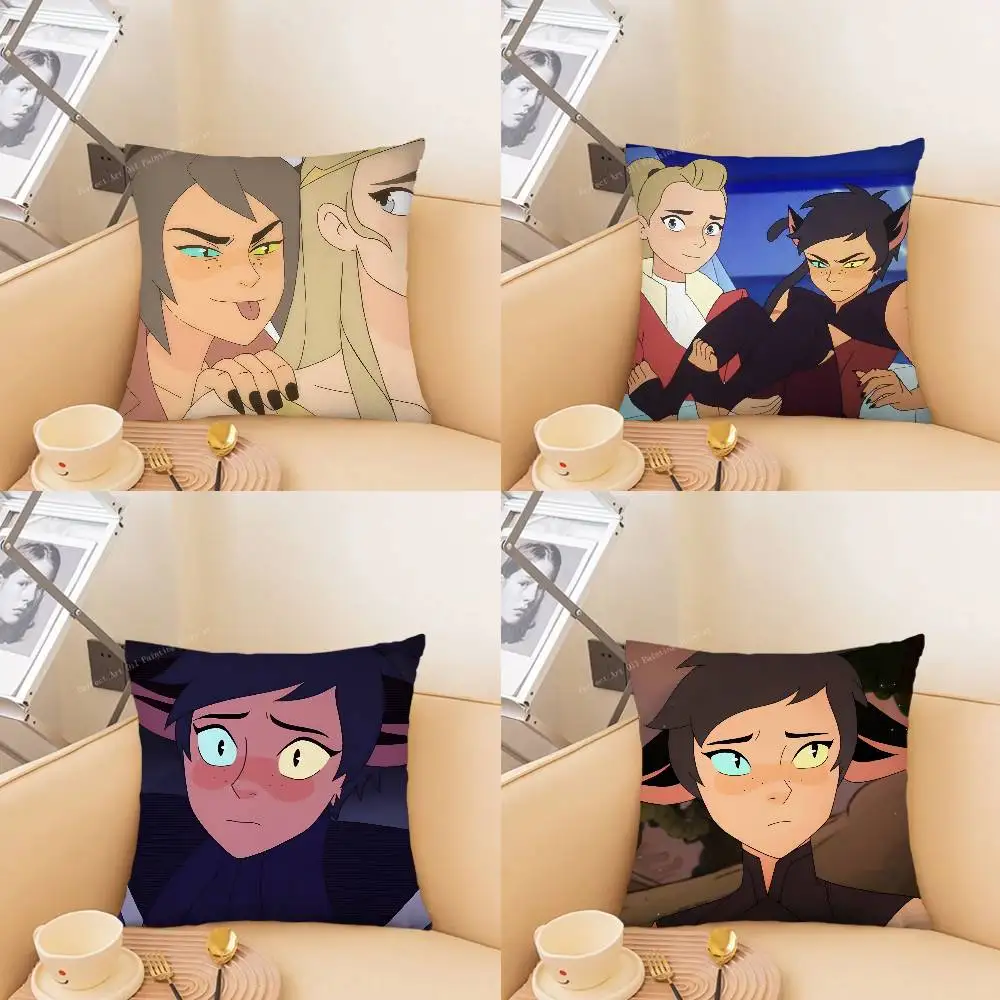 1 Stück C-Catradora Shera Vintage Anime Kissenbezug Modischer Quadratischer Kissenbezug Schlafzimmer Sofa Zimmer Ins Dekoration Freizeit