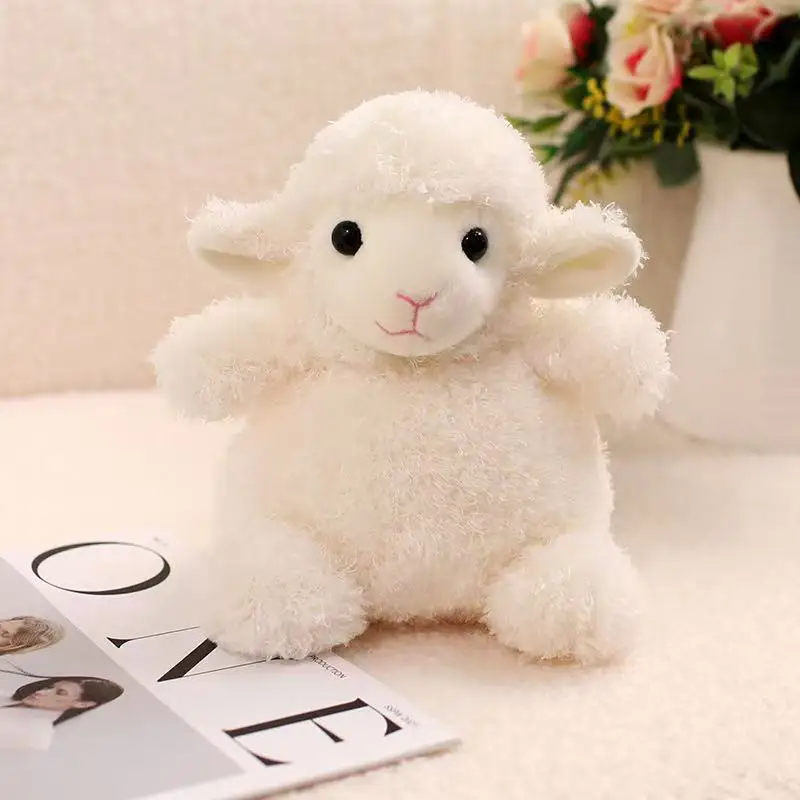 

20cm New Simulated Green Frog White Sheep Doll Stuffed Plush Toy Cartoon Anime Cute Pillow for Children's Birthday Gift Fun Doll