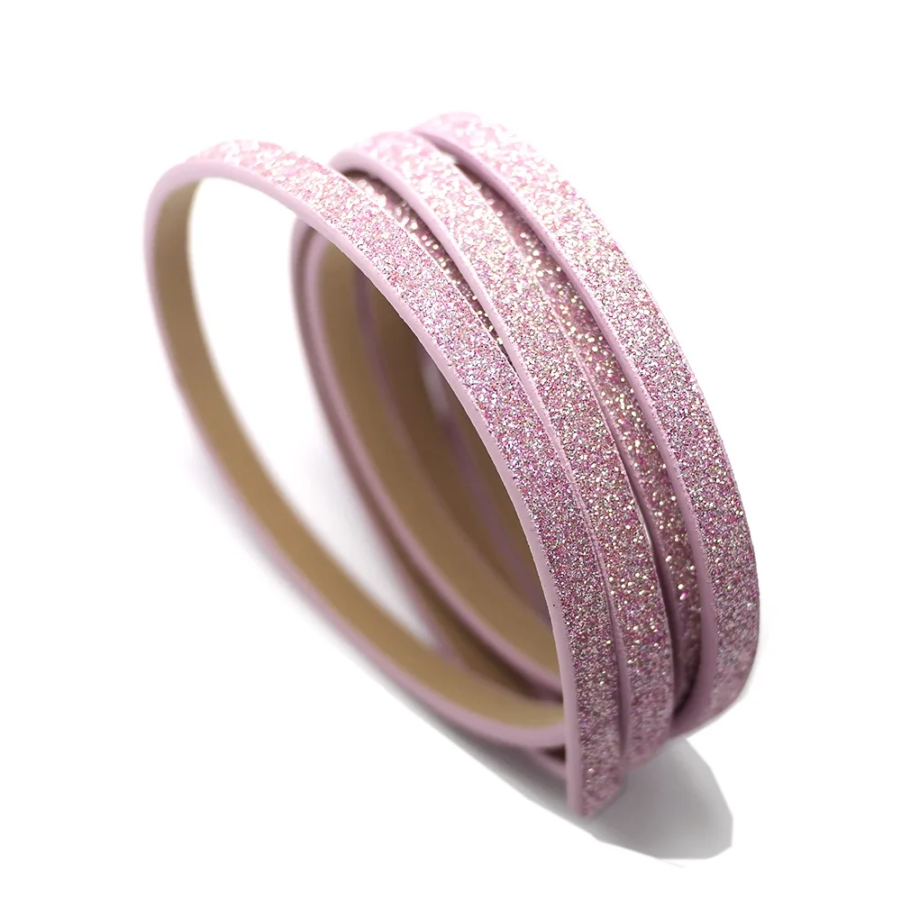 1.15meter Light Purple Pink Shiny Leather Cord,5mm Leather Strip,Leather Belt Bag Handle,Waist Chain KeyChain Bracelet Making