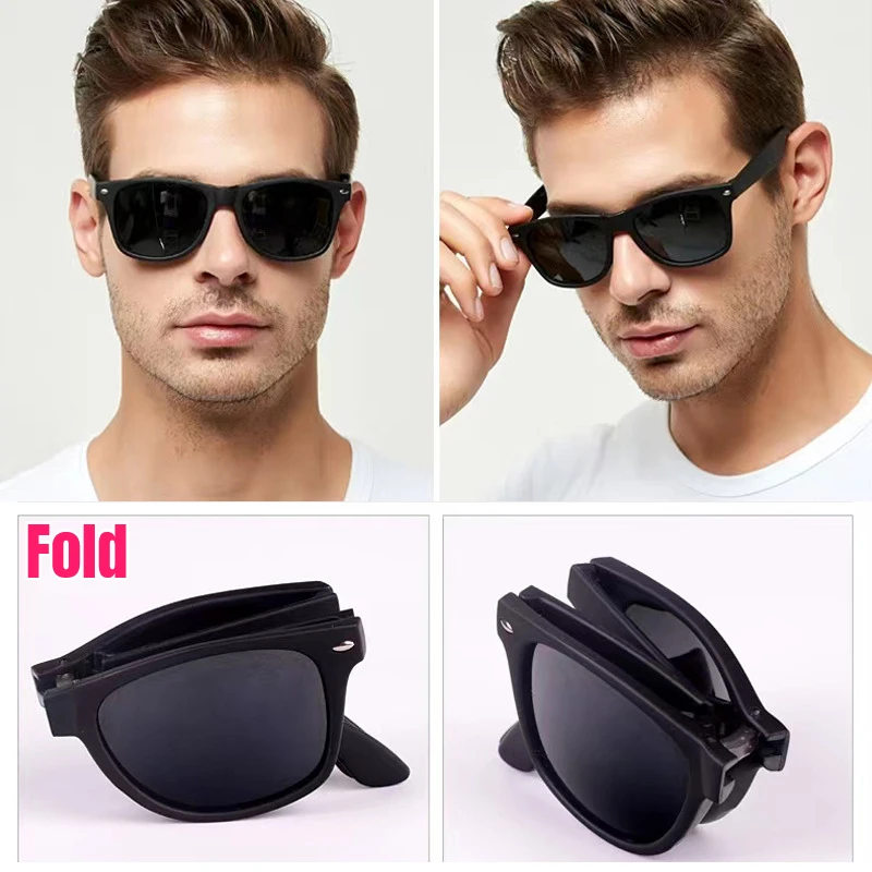 Neue Modische Faltbare Sonnenbrille für Herren Markendesigner-Brillen für Damen Faltbare Modische Quadratische Tragbare Outdoor-Sport-Sonnenbrille für Männer