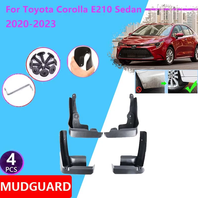 Car Mudguards for Toyota Corolla E210 Sedan Altis Saloon 2020~2023 2021 2022 Rear Fenders Mud Flap Splash Guard Cover Accessorie