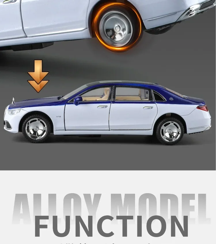 1:24 RC Auto Door S680 Alloy Car Model Sound Light Toy Diecast Alloy Car Model Collectible Gift