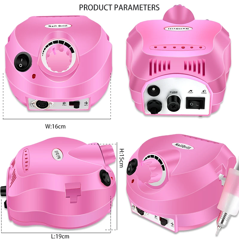 35000rpm elétrica broca do prego profissional máquina de manicure lixadeira conjunto broca do prego portátil salão de beleza polidor equipamentos