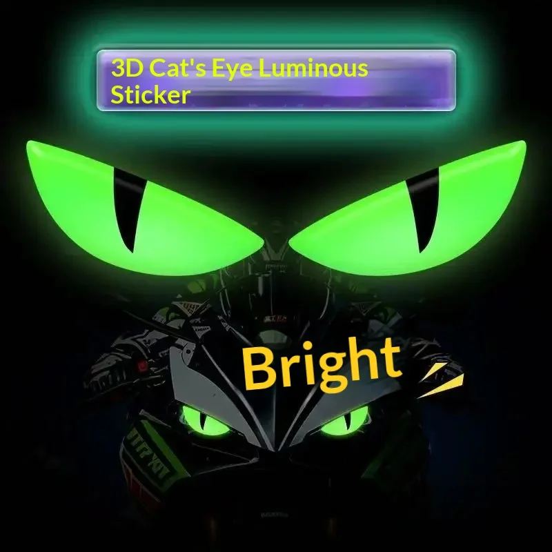 2PCSReflective Devil's Eye Stickers For Car and Motorcycle Decor Luminous Improves Night Visibility Safety Durability Fashion