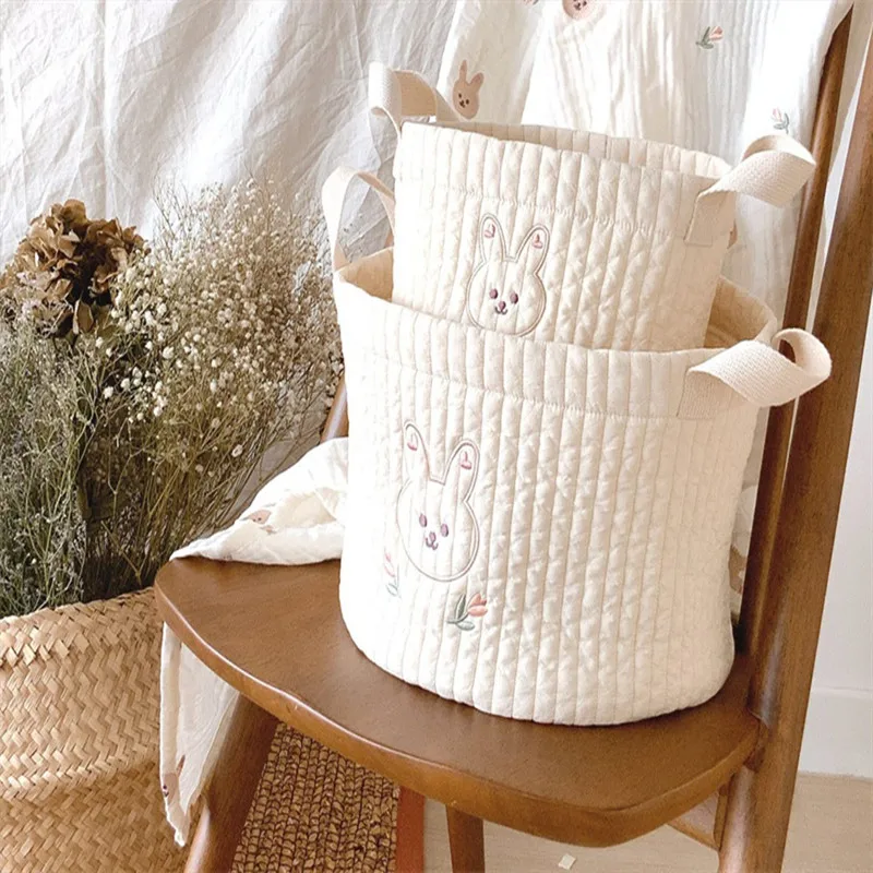 Toy Storage Bag New Diaper Bag Nappy Caddy Baby Items for Newborn Crib Organizer Bedding Cotton Embroidery Mommy Bag Bebe