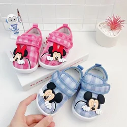 Mickey Minnie Mouse Children Shoes Girls Boys Candy Color Toddler Canvas First Walkers Comfor Kid Casual Shoes Sneakers