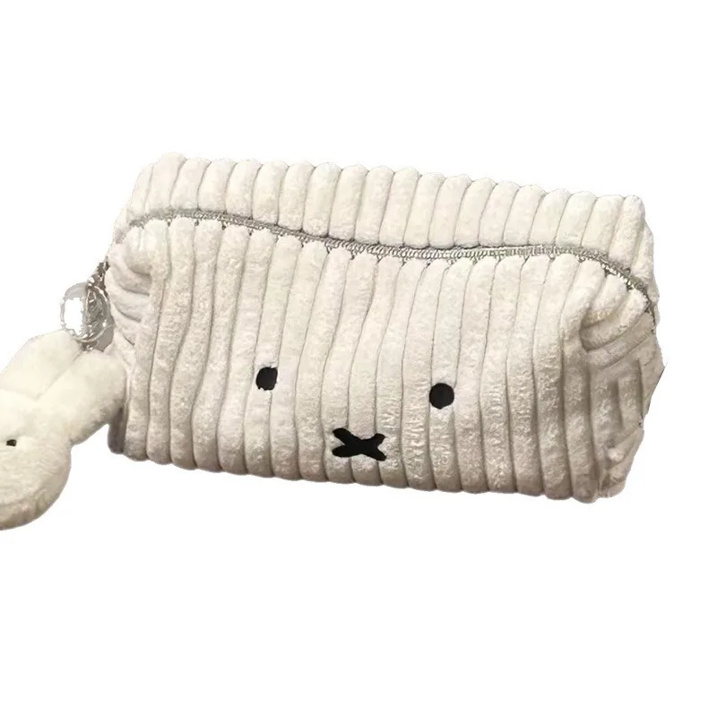 

Cute Miffy Series Pencil Case Cartoon Creativity Corduroy Material Makeup Bag Exquisite Large Capacity Stationery Storage Bag