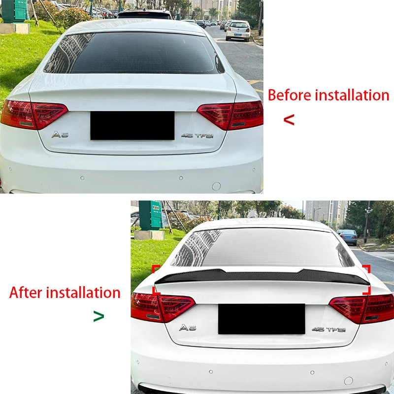 لأودي A5 8T 4 باب سبورتباك 2007-2016 PSM سيارة الذيل الخلفي الجناح سقف الجذع الفاصل ABS الحرس الخارجي تعديل اكسسوارات السيارات