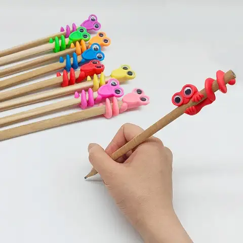 Bilashmart Funny Soft Rubber Pen Cap Cute Design 10 Pieces Set Big Eyes Pen Cap Pencil Cover Sensory Play