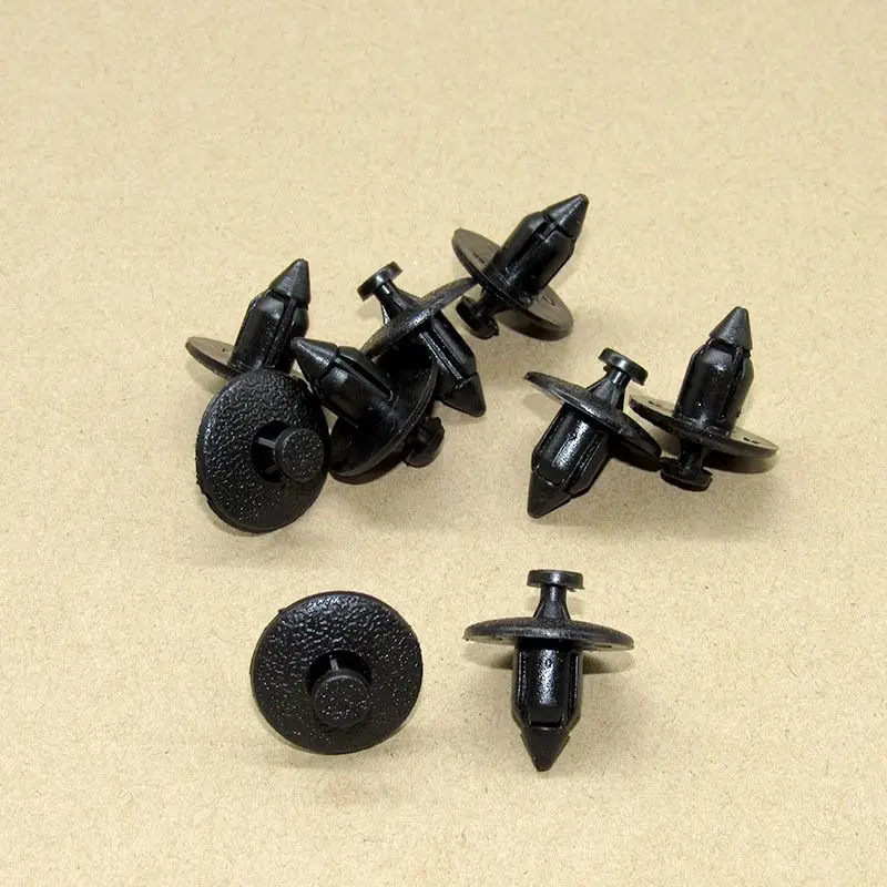 10/20Pcs Interior Plastic Rivet Fastener Clips Trim Fascias 8mm Hole Push Black For Volvo 3541113 FCP-0157