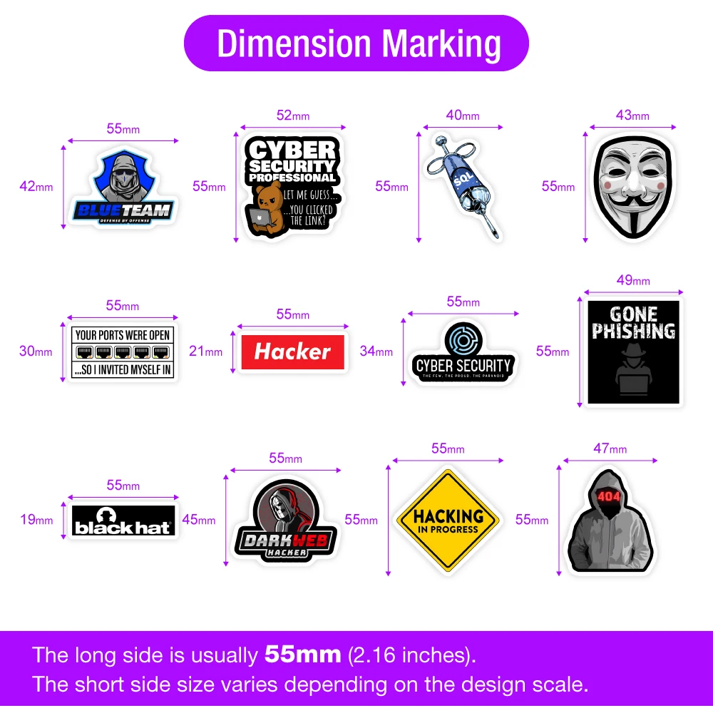 サイバーセキュリティ-ハッカーのネットワークセキュリティとエンジニアのステッカー、防水デカール、ファイアウォール、ラップトップ、電話、ボトルに最適