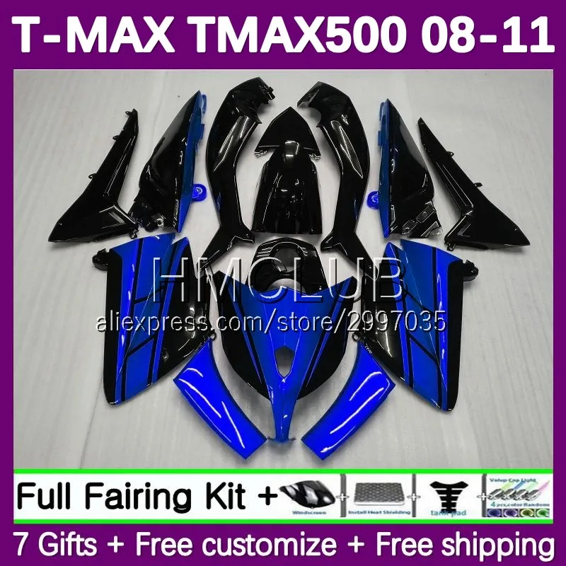 OEM Fairing For YAMAHA TMAX MAX 500 T MAX500 TMAX500 156No.81 MAX-500 08 09 10 11 T-MAX500 2008 2009 2010 2011 Body Blue black