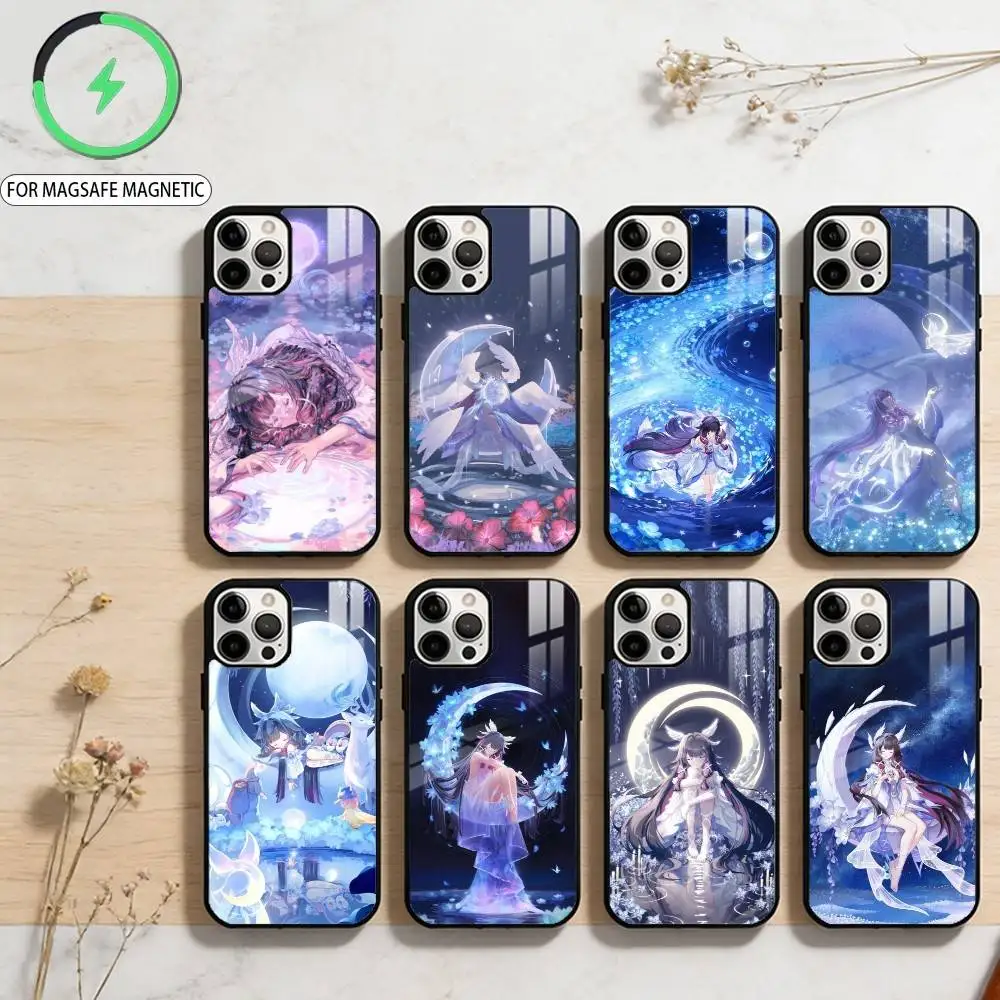 

G-Genshin l-Impact C-columbina Phone Case For iPhone17,16,15,14,13,12,11 Plus,Pro Max Magnetic For Magsafe Wireless Charging