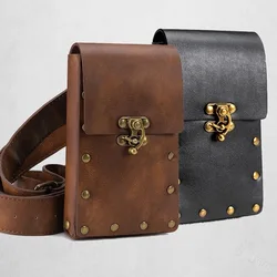 Medieval Renaissance Waist Ring Belt Waist Pouch Bag Costume For Women Men Viking Knight Pirate Cosplay PU Leather Retro Pockets