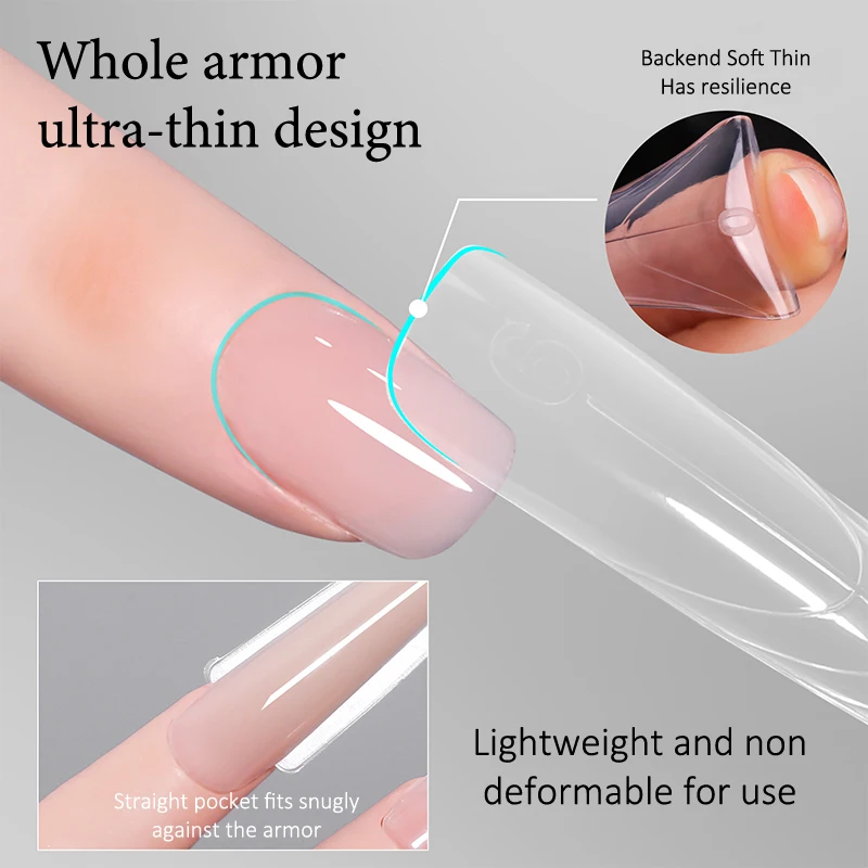 240 stks 14 Size Sandwich Dual Nail Forms Quick Extensions-Dual Forms T-vormige Ellips Manicure Formulieren Top Mold Bottom Mold 3D