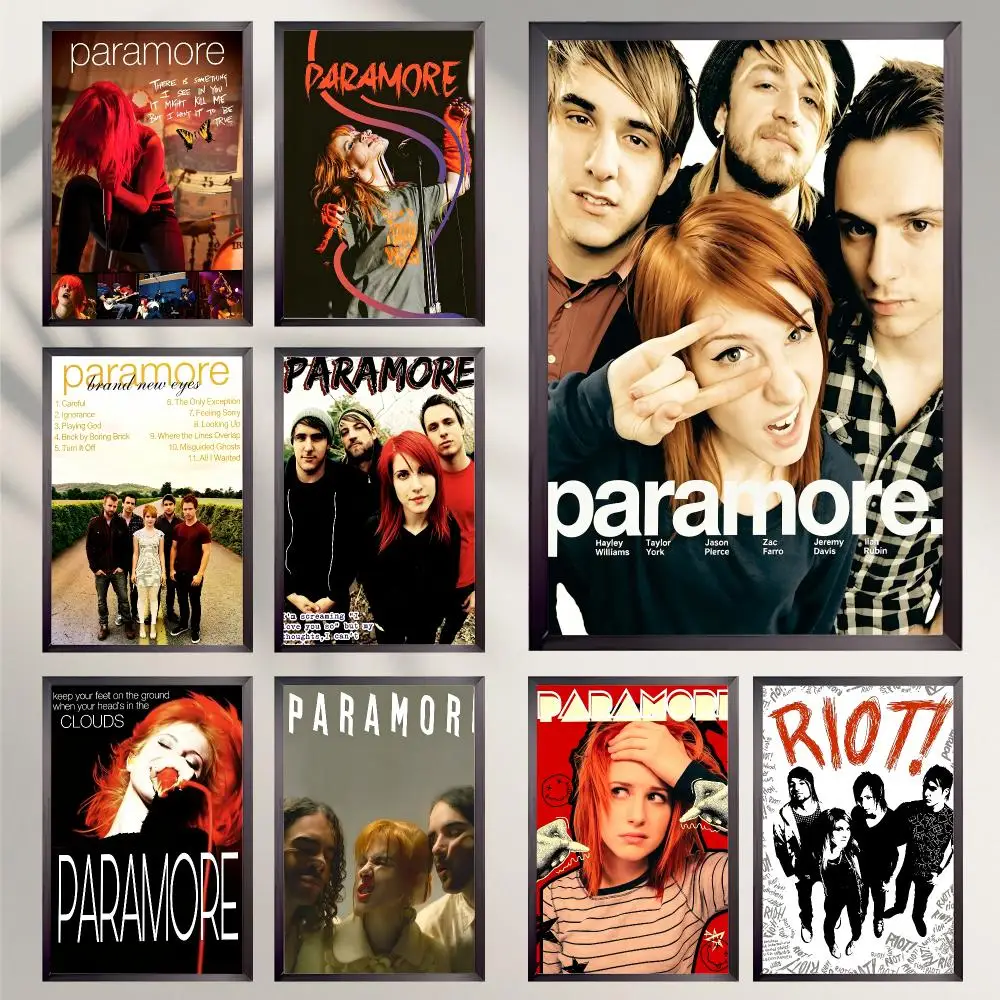 band Paramore Poster Poster HD Self-Adhesive Art Print Waterproof Wall Decor for Bedroom Living Room Decor Gift