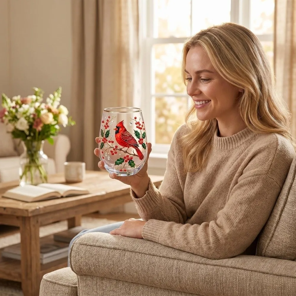 Multi-Purpose Transparent Hummingbird Pattern Mug Aesthetic Embossed Glass Tea Cups Cartoon Floral Pattern Cup Gift