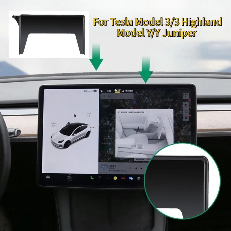 Bildschirmbasishalter für Tesla Model 3/Y/3+ Model Y Juniper 2019–2025, zentrale Steuerung, Handyhalterung, Auto-Aufbewahrungsbox, Ständer