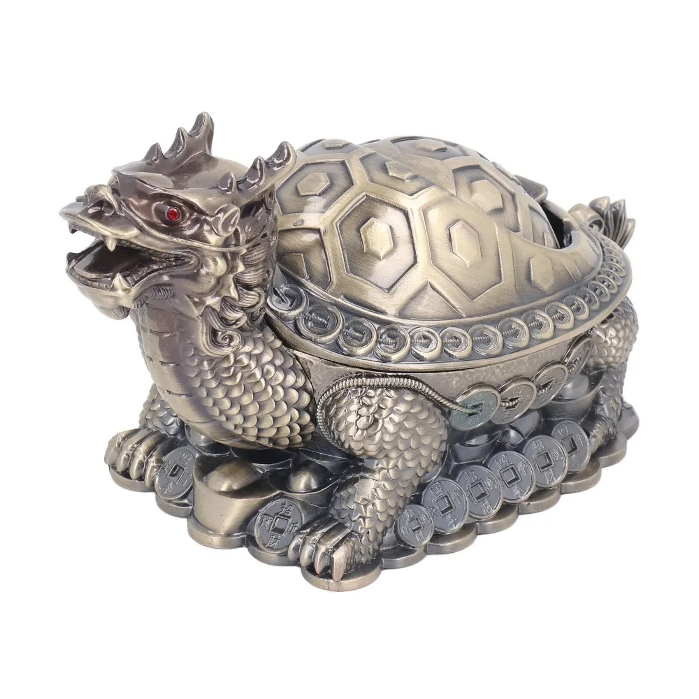 Ashtrays Zinc Alloy Windproof Ashtray Colorfast Bronze Metal Ashtray Ashtray With Lid For Family