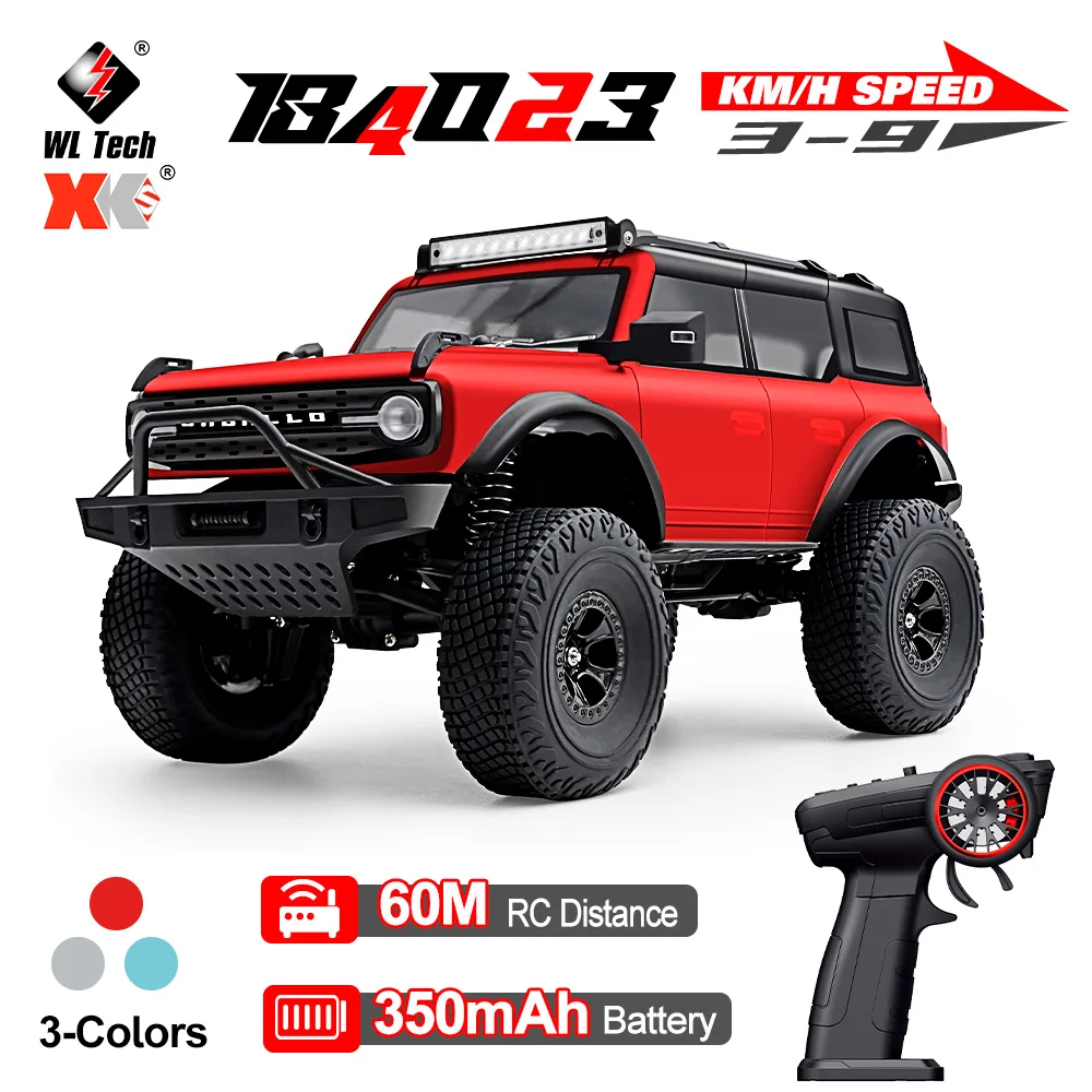 

Wltoys 184023 RC Car 9km/h Four-wheel Drive 1/18 Scale Off-Road Car CCS Cruise Control Rubber Tires Remote Control Climbing Car