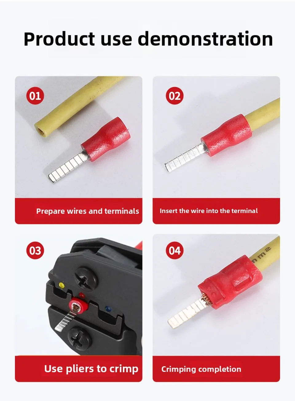 DBV Isolierter kaltgepresster Klemmenblock C45 Schalterstecker Kupferverbindungsdraht Ohrblattform Crimpklemmen Elektrischer Steckverbinder – Detail 8