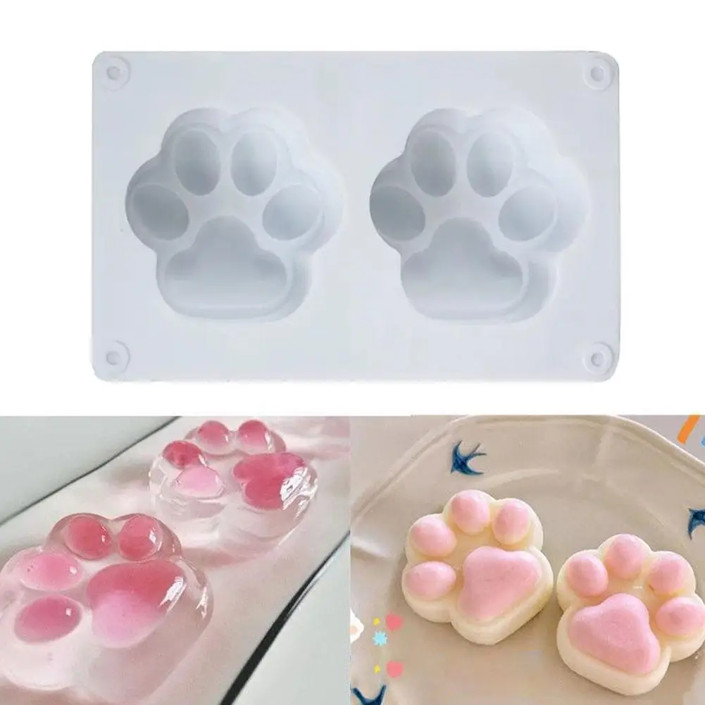 Cat Paw DIY Baking Mould Handmade Candle Aromatherapy Making Resin Making Mold Gift Candle Candle DIY Plaster Supplies Soap E7Z0