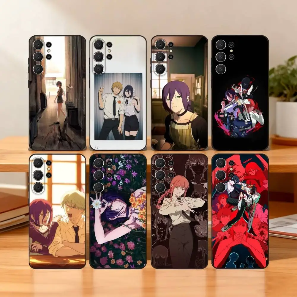 

C-Chainsawman Reze Arc Movie Phone Case For Samsung S25,24,23,22,30,21,10,9,Ultra,Plus,Lite,FE Black Soft Case