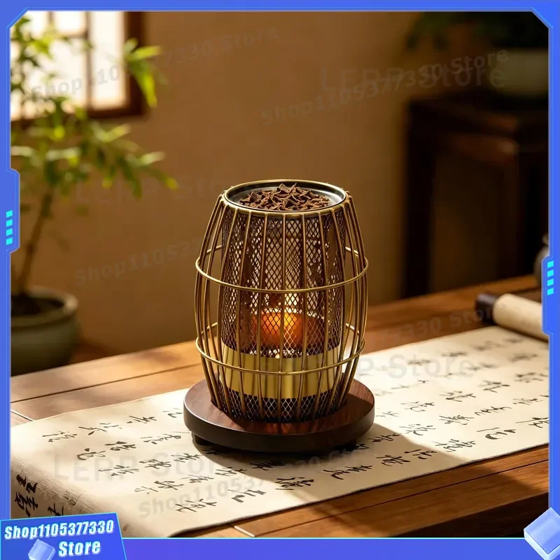 Chinese Style Lantern Candle Holder Incense Burner Set for Agarwood Scraps Indoor Home Decoration Ornament Lamp Vintage