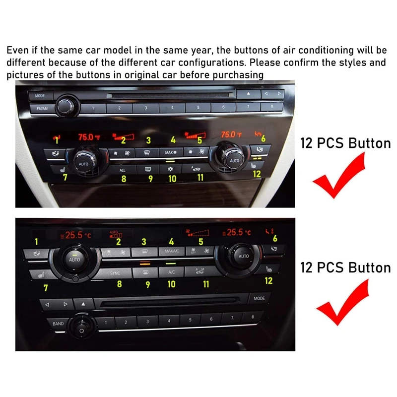 Botão de velocidade do ventilador para BMW, Painel de controle climático A/C, F01 F04 F06 F07 F10 F13 X5 F15/M F85 X6 F16/M F86 5 6 7 Series