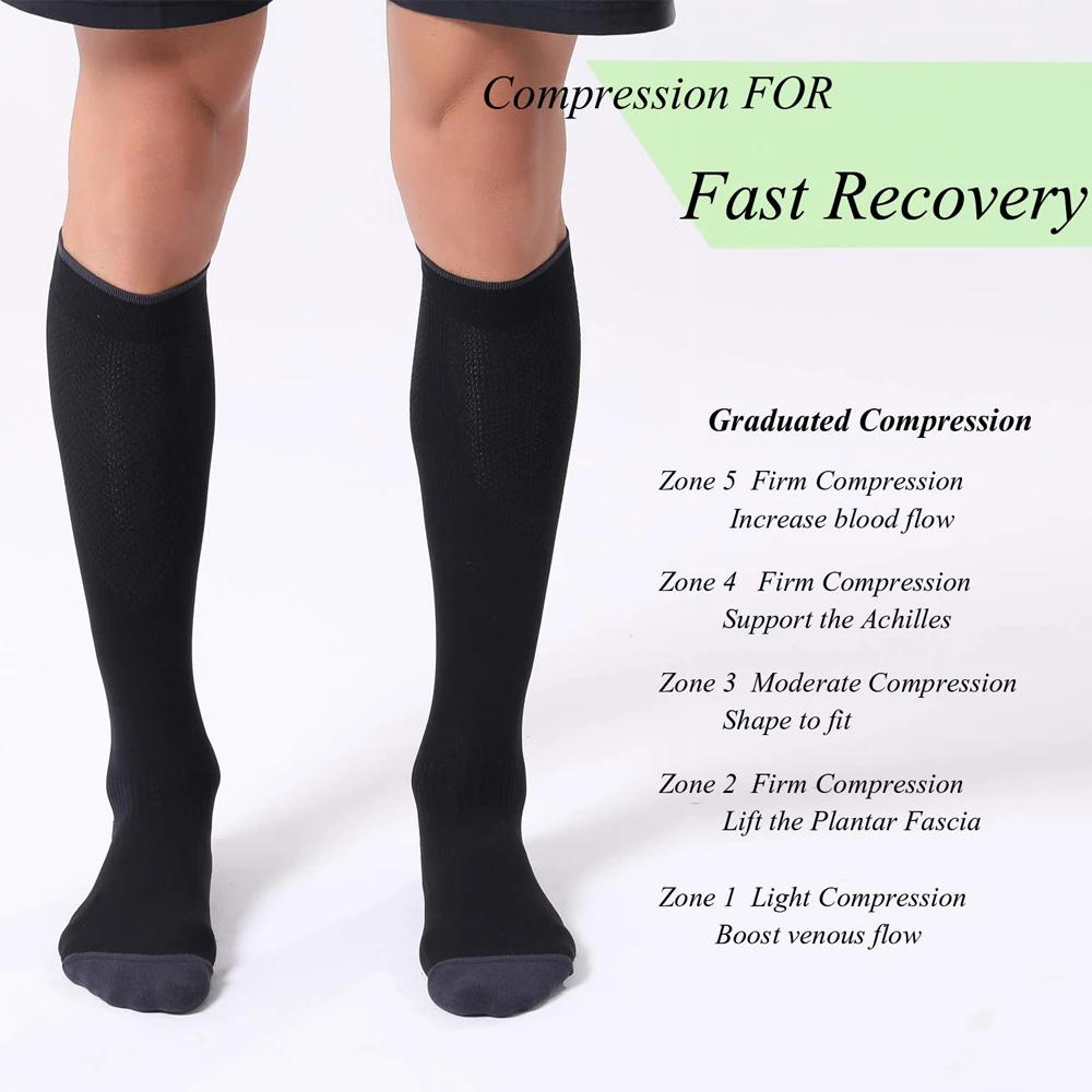 زوج واحد من جوارب ضغط 20-30 ملم زئبق للنساء والرجال - أفضل دعم للطبية والجري والتمريض والرياضية #3