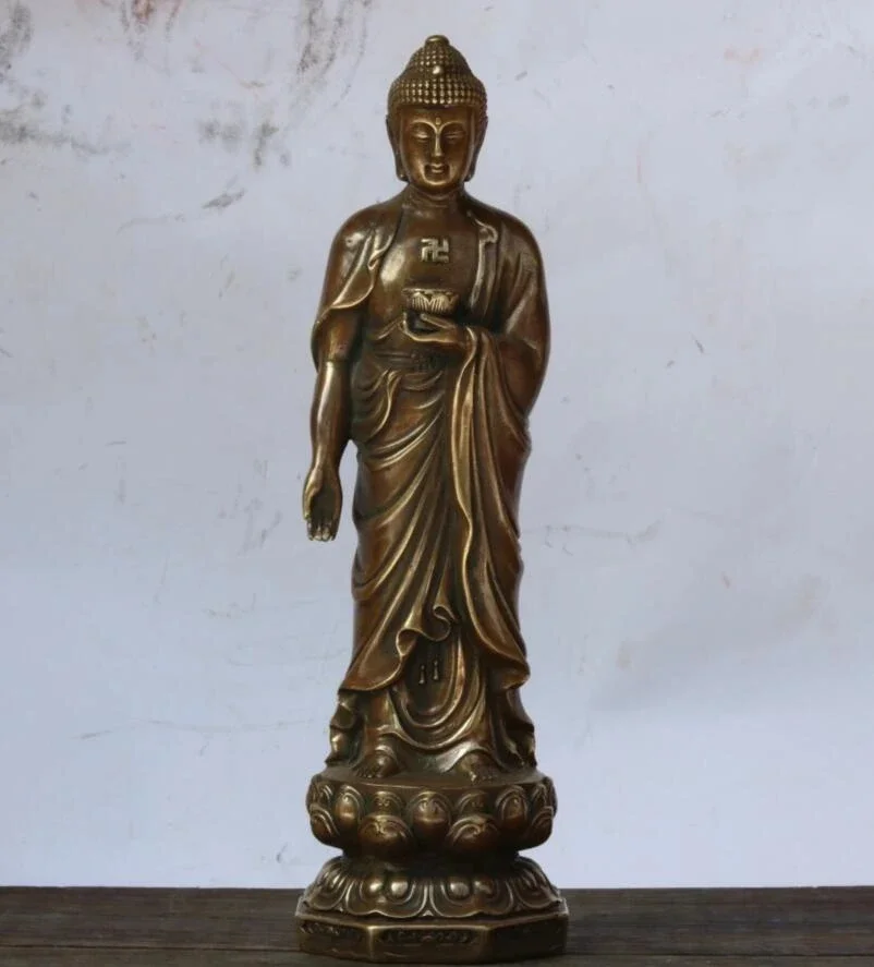 Chinese brass archaize Sakyamuni Buddha crafts statue