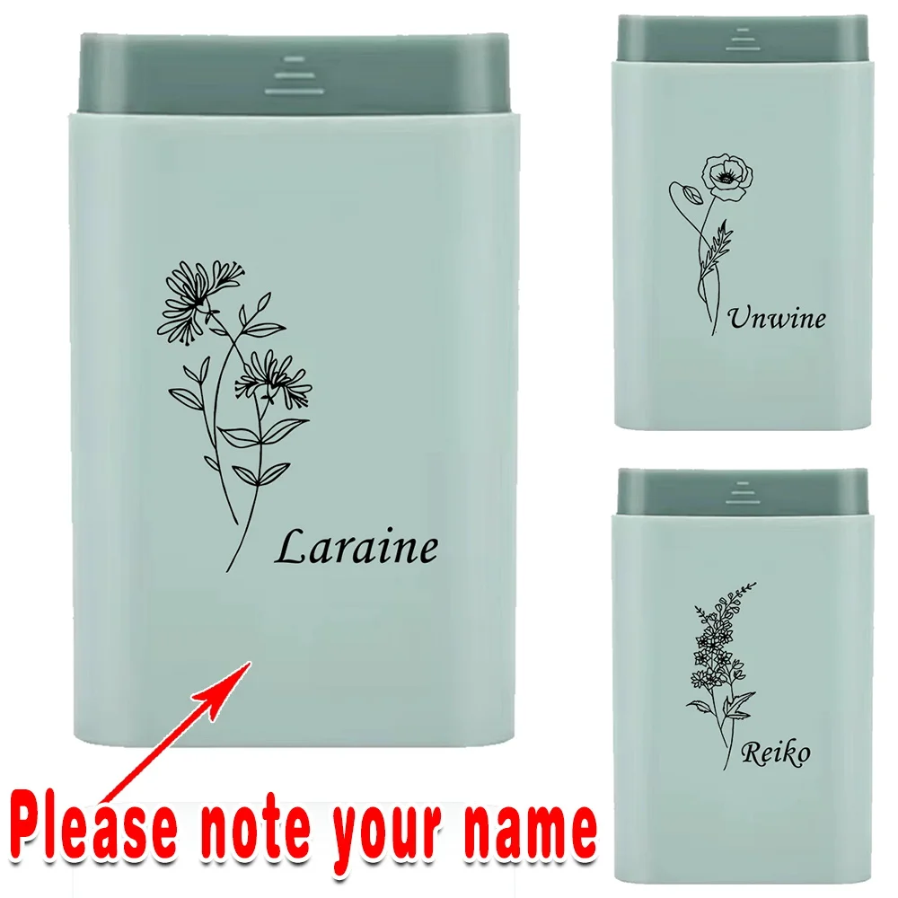 

Customized Name Portable Pill Organizer Waterproof Medicine Box Drug Dispenser Case for Purse Pocket Travel Storage Container