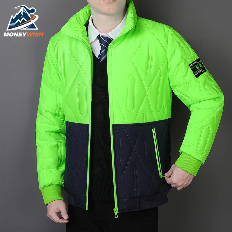 MONEYWISH سترة قطن 2025 نمط جديد اللون منعت الصوف سميكة مكافحة البرد الدافئة معطف مقنع في الهواء الطلق الشتاء الرجال معطف القطن #3