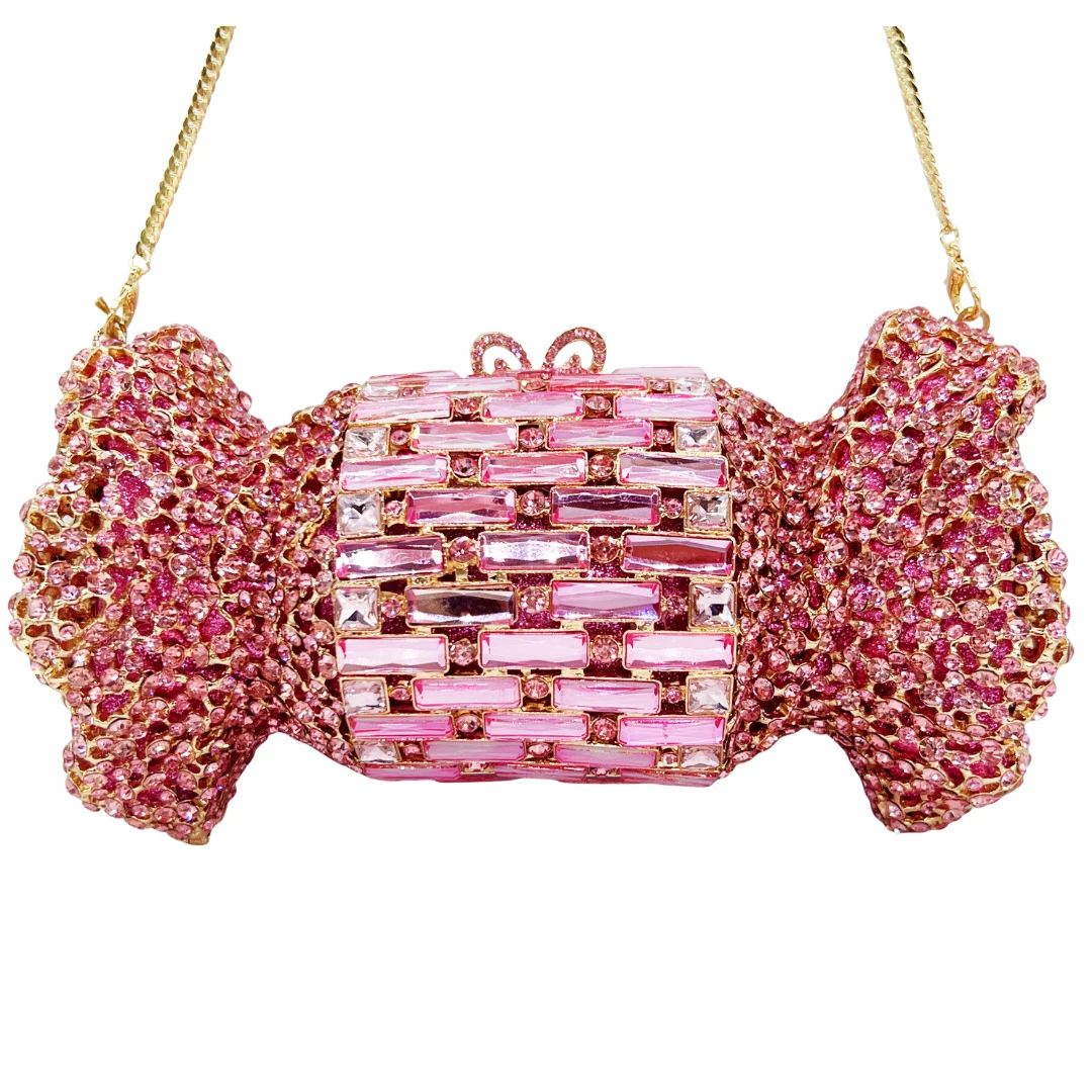 

Женские розовые кристаллы, конфеты, вечерние клатчи, сумки со стразами, свадебная вечеринка, золотой клатч с бриллиантами, свадебные кошельки с бриллиантами