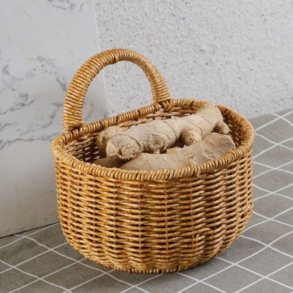 Wall Hanging Home Decor Flower Arrangement Punching Scallion Ginger Garlic Kitchen Utensil Flower Basket Wedding Storage Basket